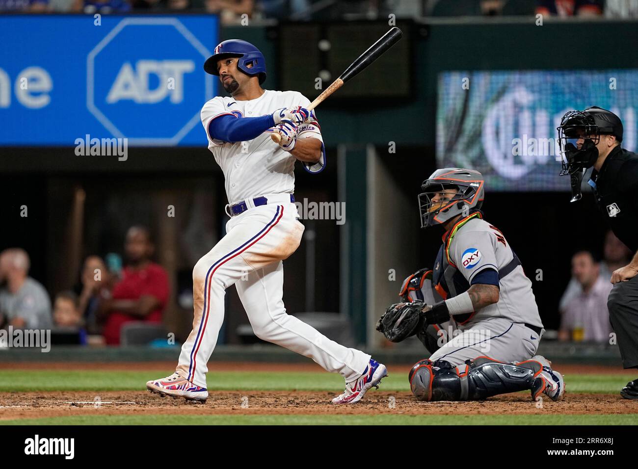 American League's Marcus Semien, of the Texas Rangers, during the MLB  All-Star baseball game against the National League in Seattle, Tuesday,  July 11, 2023. (AP Photo/Lindsey Wasson Stock Photo - Alamy