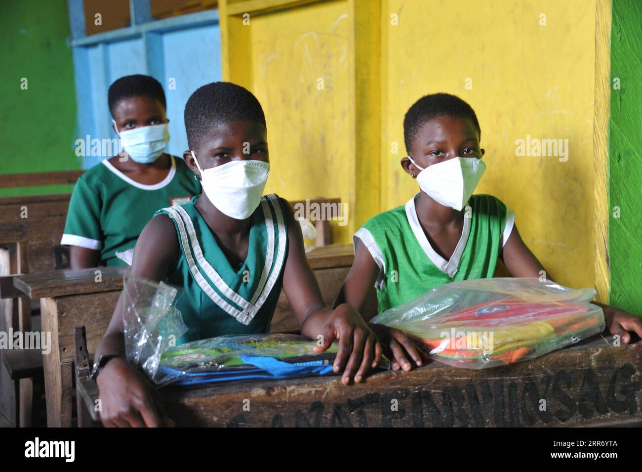 210305 -- ACCRA, March 5, 2021 -- Students are seen with their new