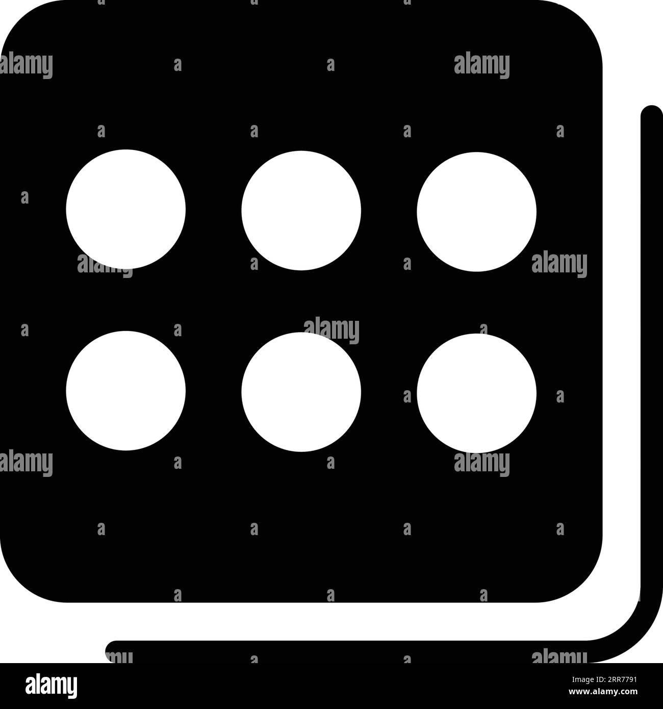 Dice 6 icon silhouette design template vector isolated Stock Vector