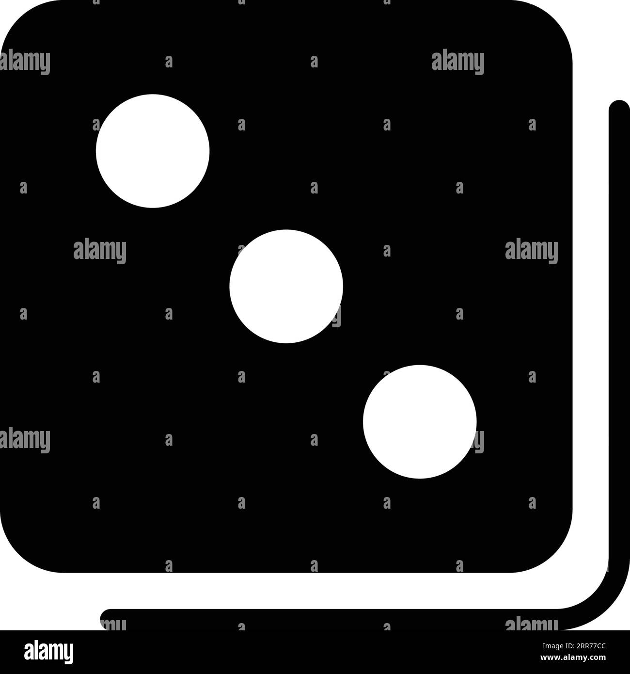 Dice 3 icon silhouette design template vector isolated Stock Vector