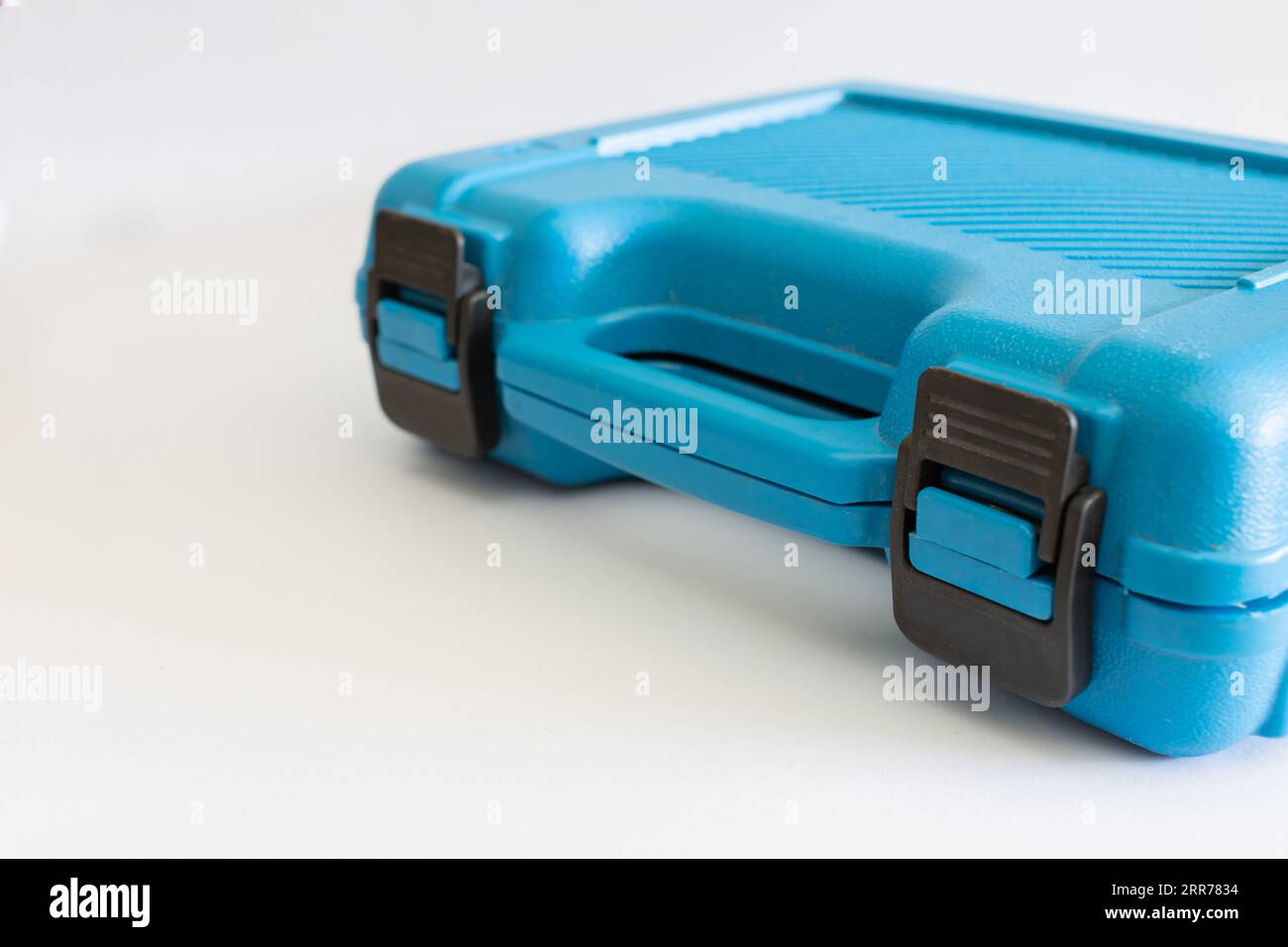 Blue box for tools isolated on the white Stock Photo