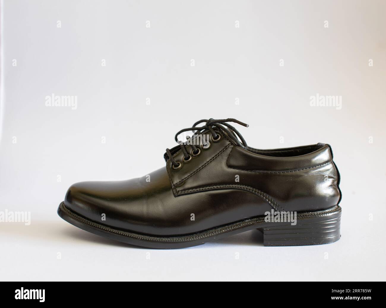 Men's leather shoes, black and white Stock Photo Alamy
