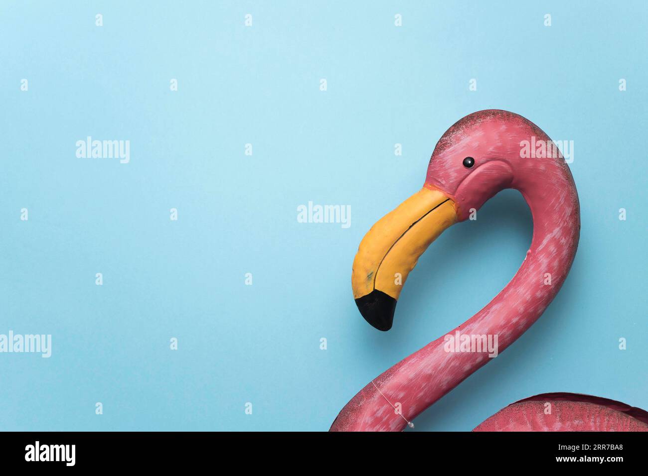 Pink plastic flamingo Stock Photo