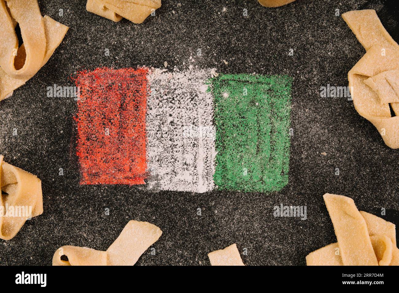 Italian flag pasta Stock Photo