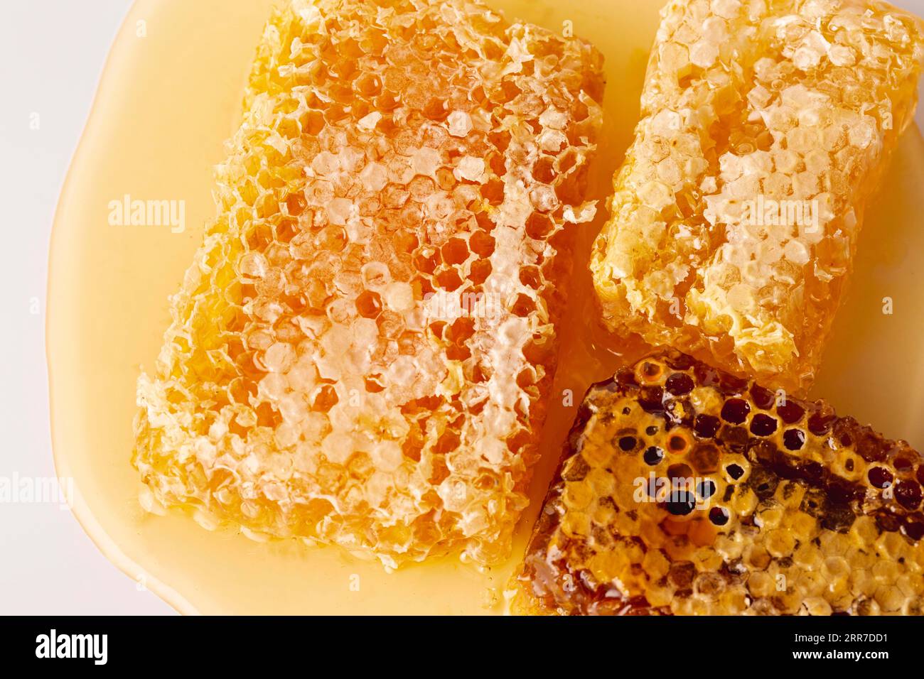 Flat lay honey Stock Photo Alamy