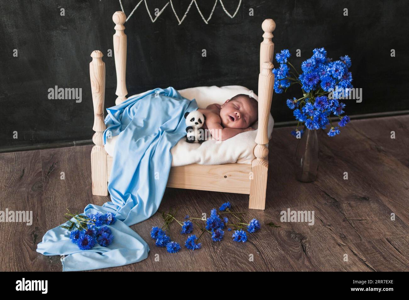 Adorable baby small bed Stock Photo