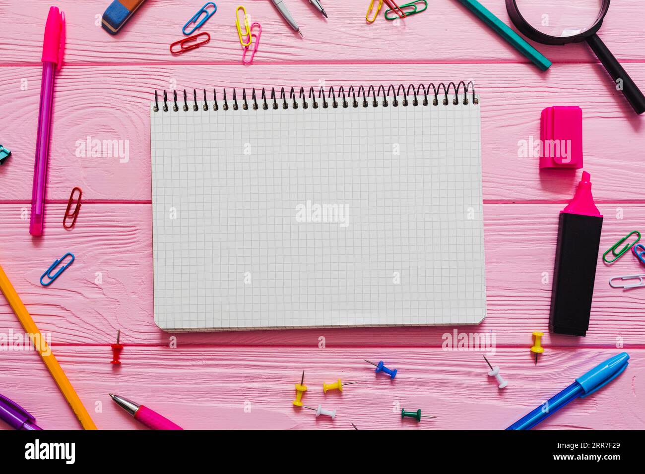 Childish notebook with colors Stock Photo