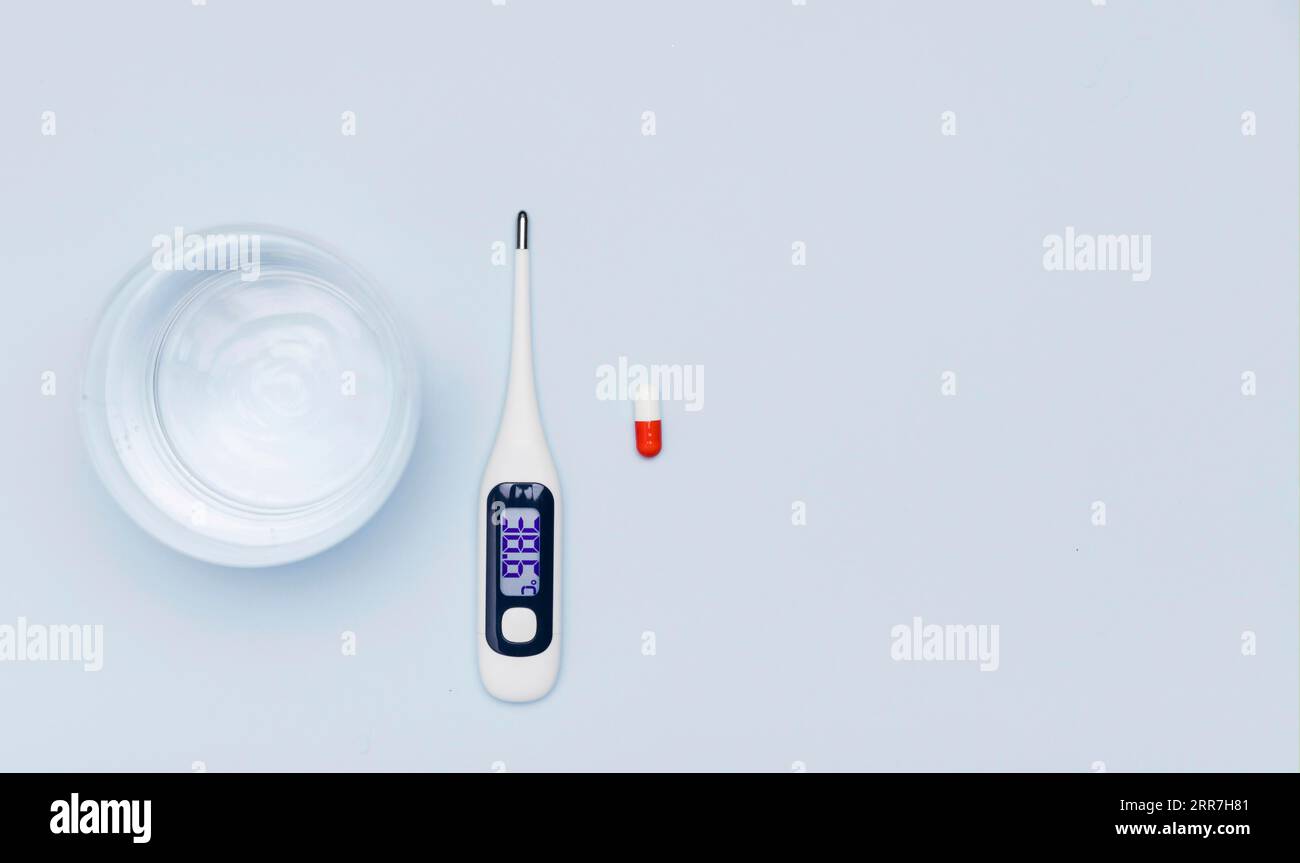 Thermometer glass water copy space Stock Photo Alamy