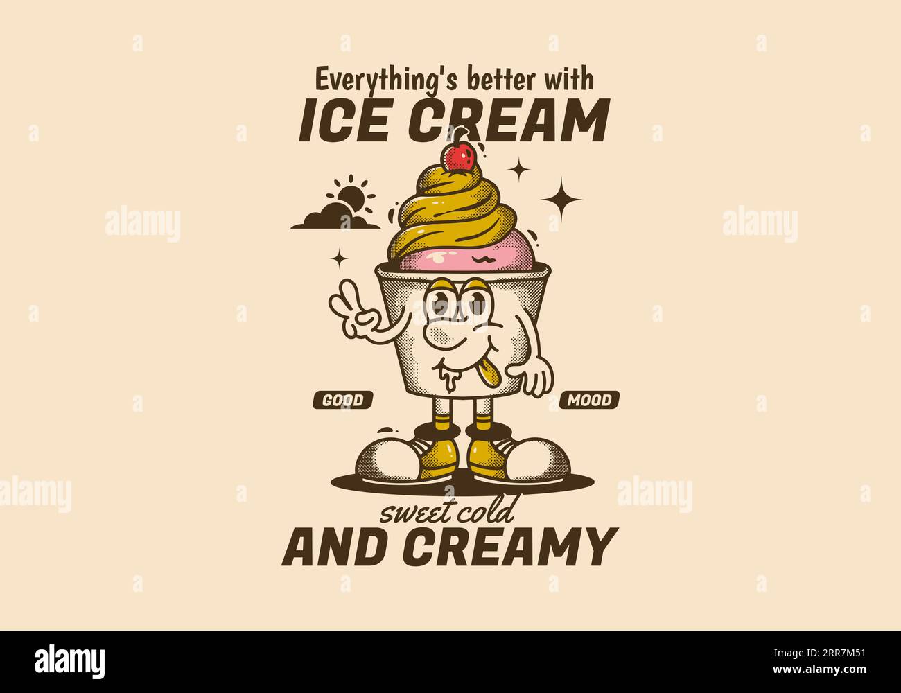 Sweet cold and creamy, everything's better with ice cream. Vintage