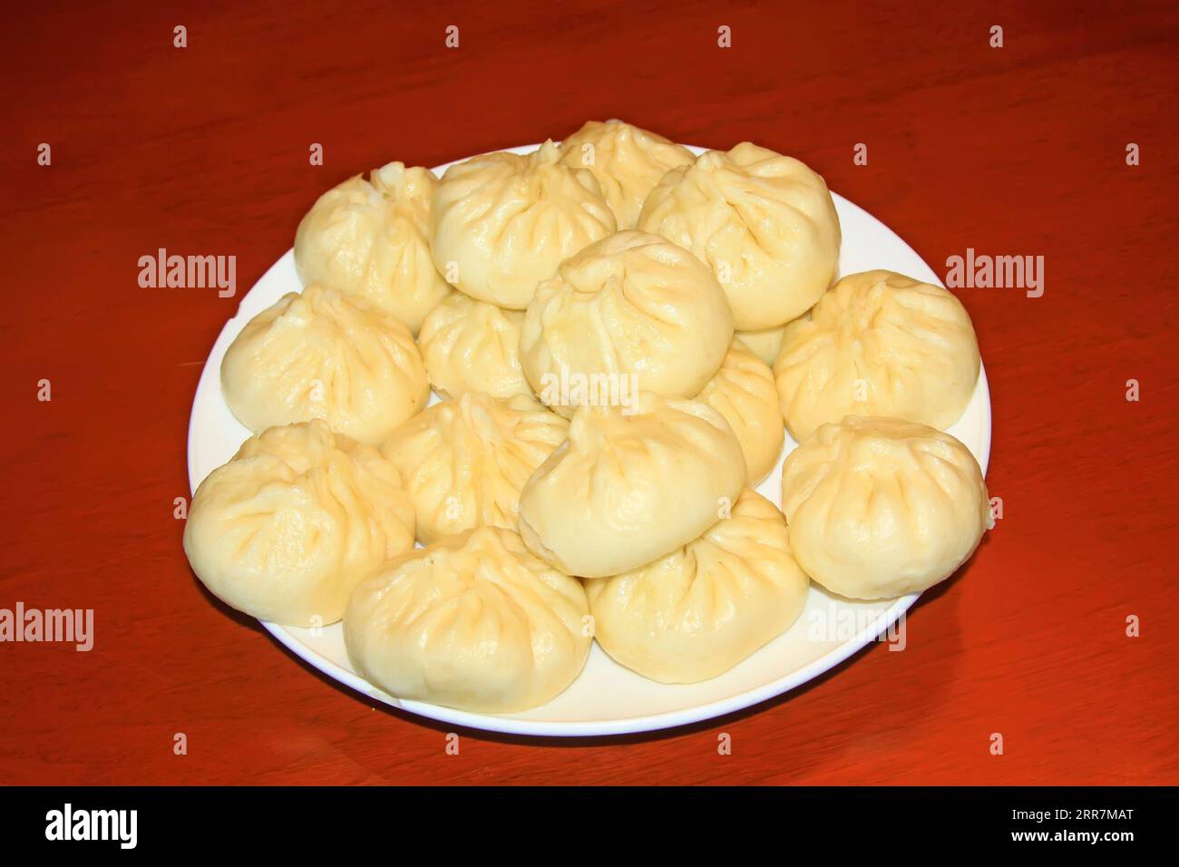 Meat steamed stuffed bun Stock Photo