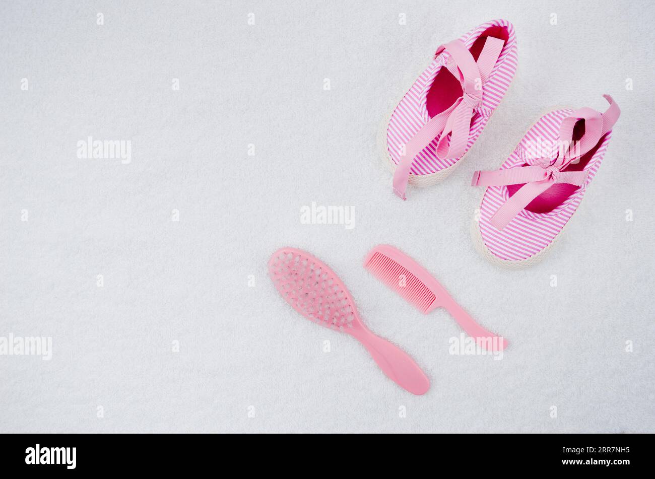 Top view baby shoes with white background Stock Photo - Alamy