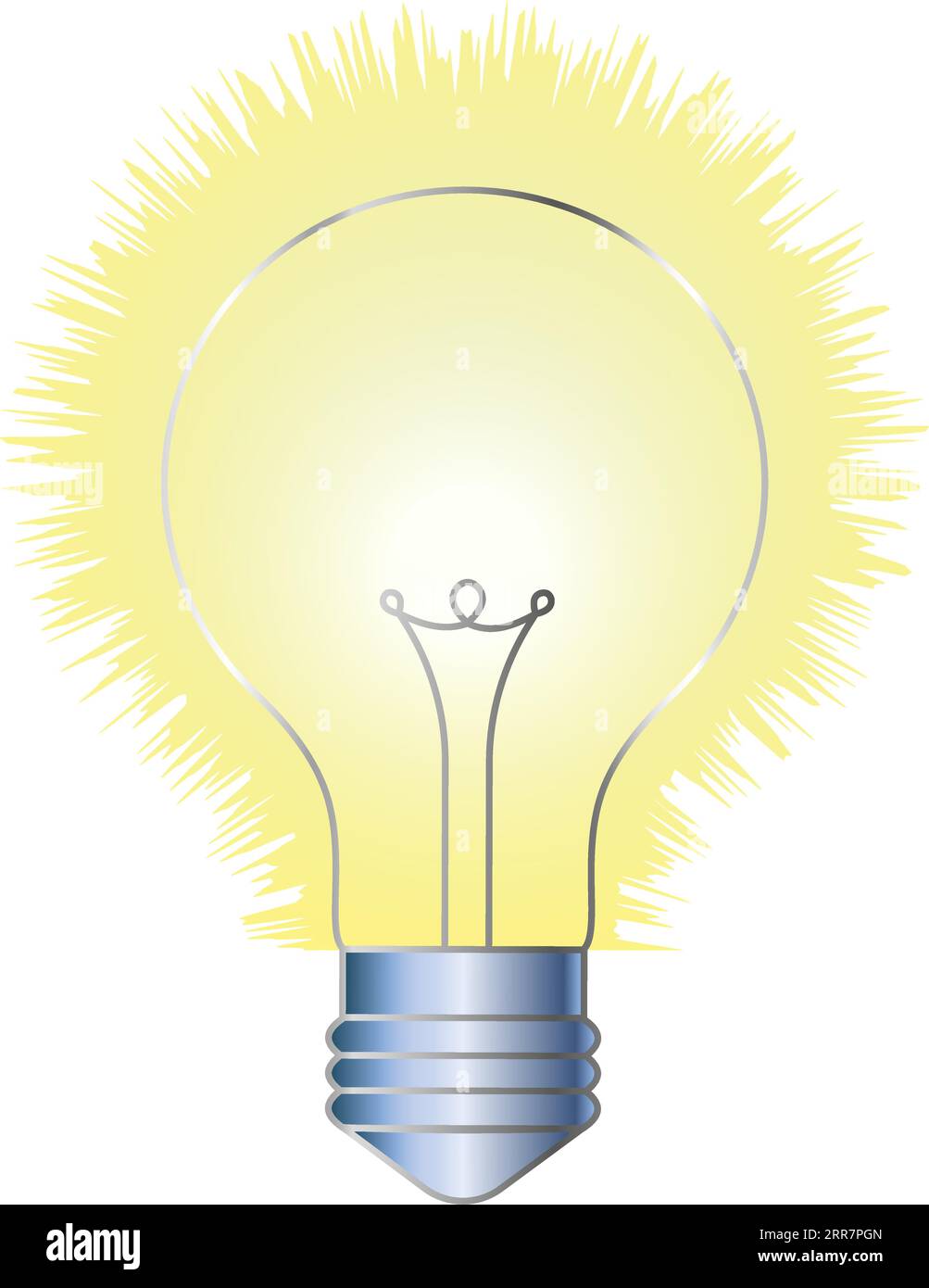 A bright lamp Ideas, think outside the box, imagination, solution, and effort Light bulb icon Ideas symbol Vector illustration Isolated Stock Vector