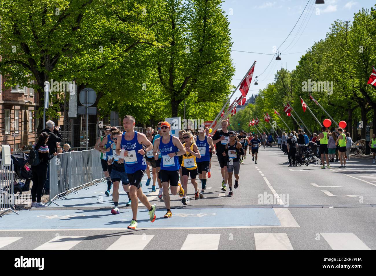 Copenhagen, Denmark, May 15, 2022: Group of participants at the yearly Copenhagen Marathon Stock Photo
