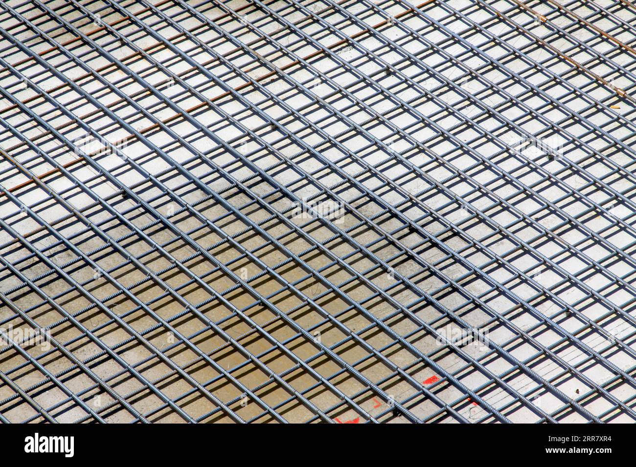 Screw thread steel bar framework, in the construction site Stock Photo ...