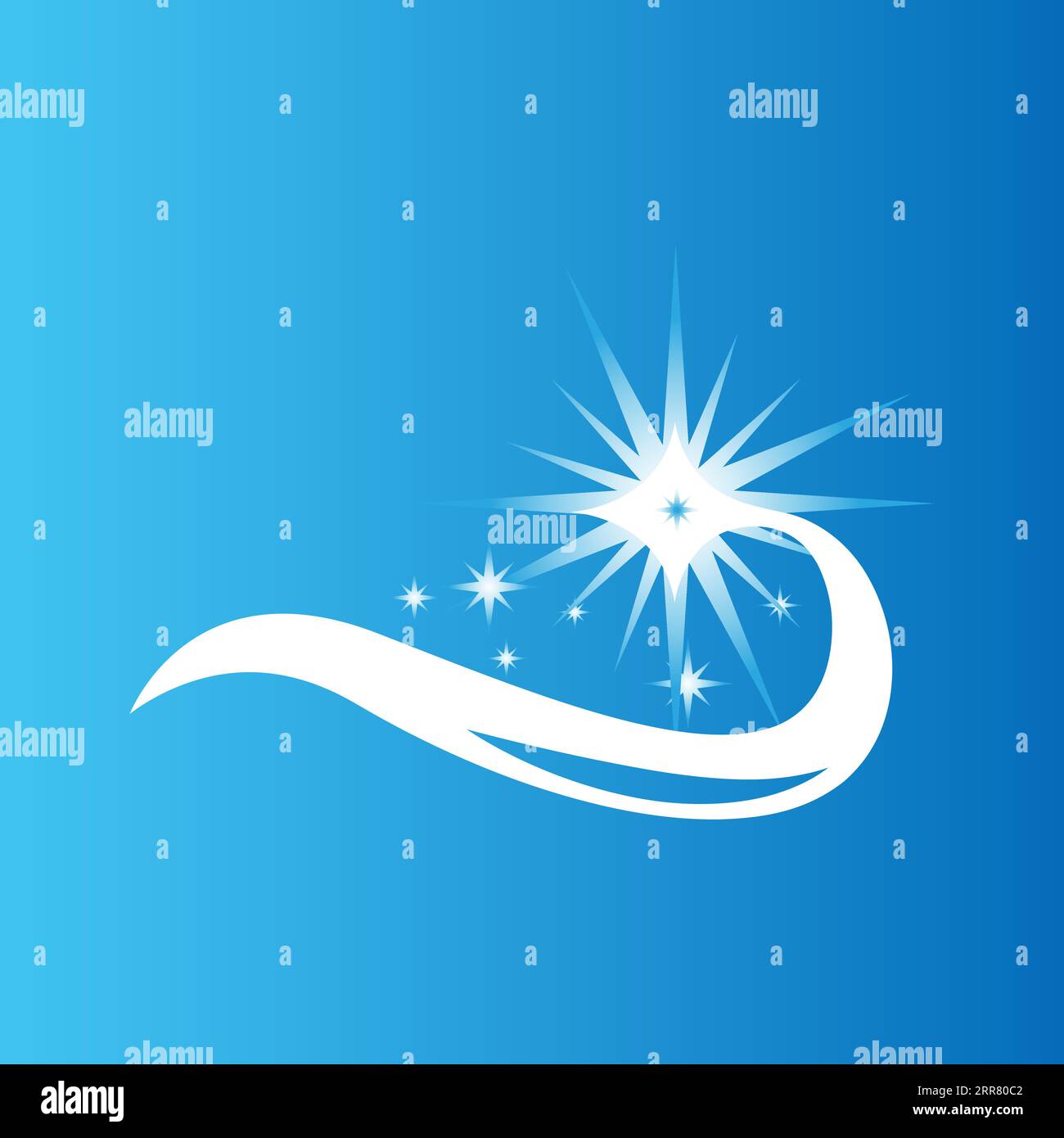 Glitter with sparks. A shining star. A symbol of cleanliness and