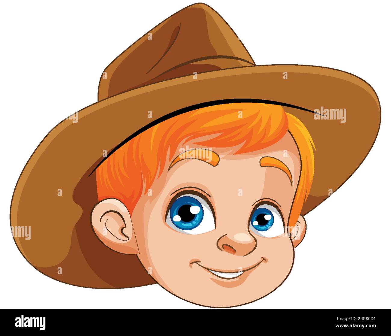 Cute Boy Head with Hat illustration Stock Vector Image & Art - Alamy