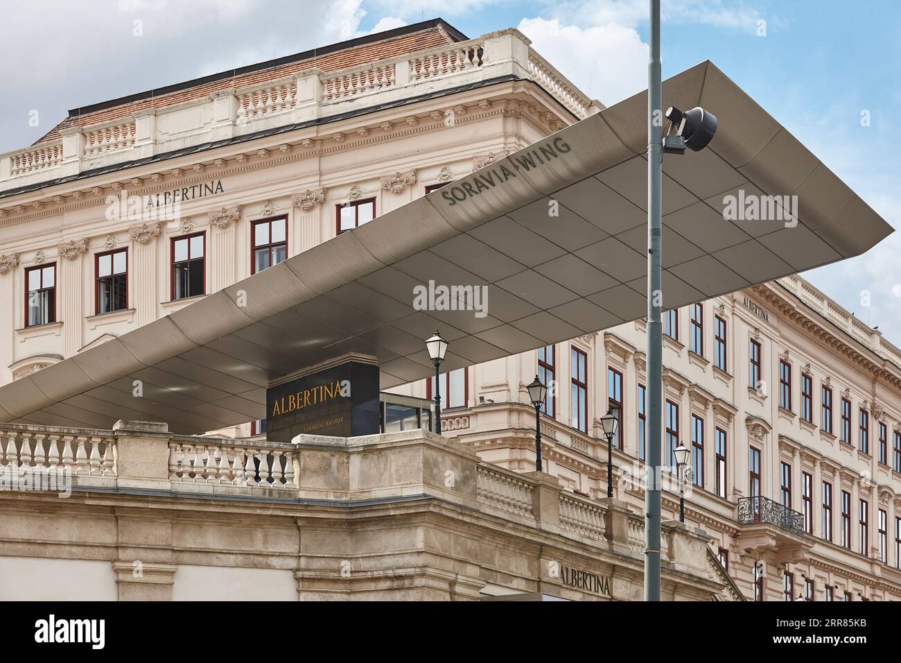 Albertina art museum and titanium wing shaped roof. Vienna, Austria Stock Photo