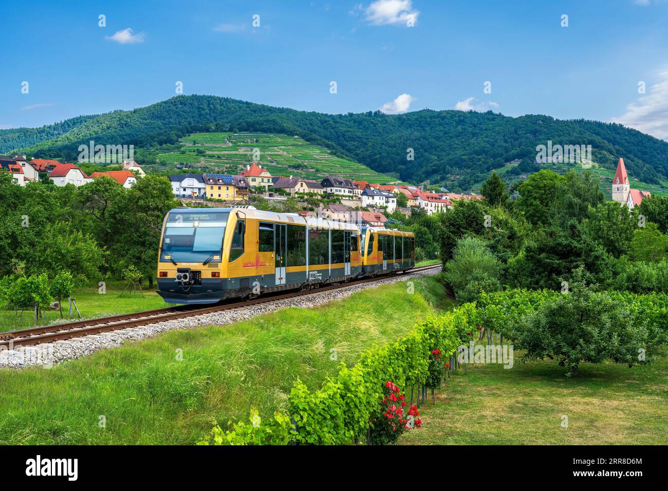 Wachau Railway train, Weissenkirchen in der Wachau, Lower Austria, Austria Stock Photo