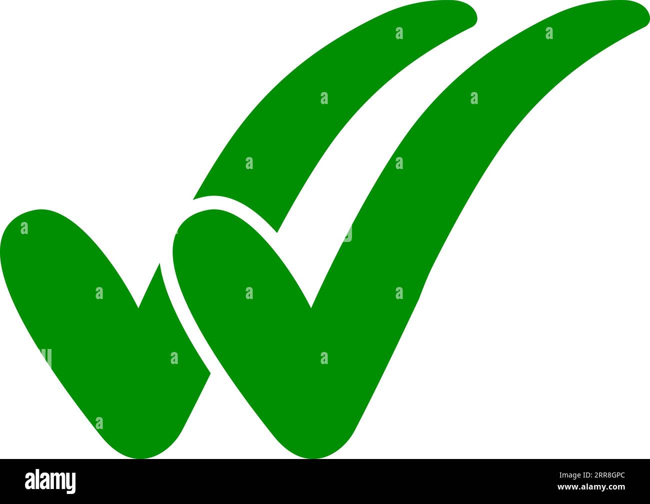 Double check icon two green checkmarks, double check guarantee Stock Vector Image & Art Alamy