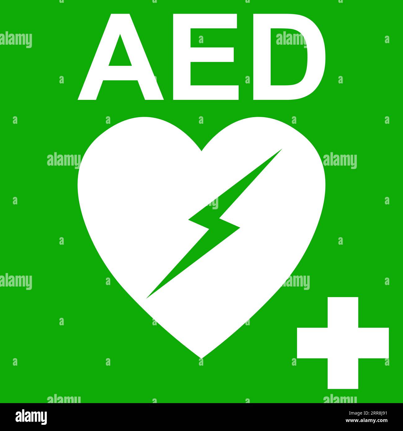 AED Automatic External Defibrillator Symbol, Heart Stock Vector