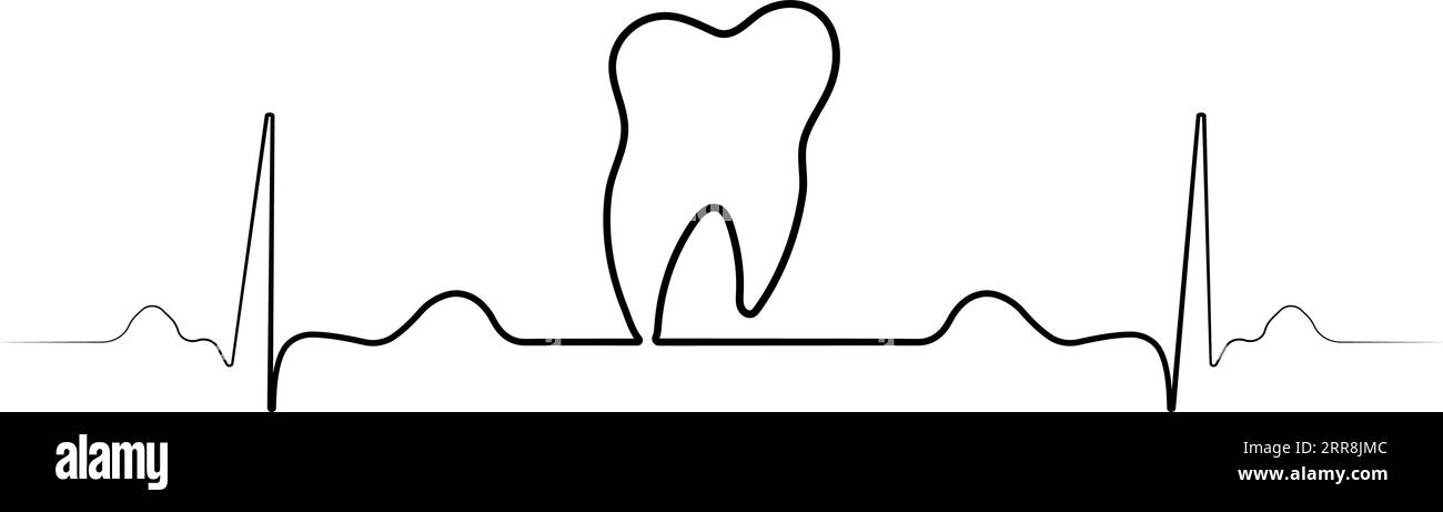 logo medical dental clinic with a single line Stock Vector
