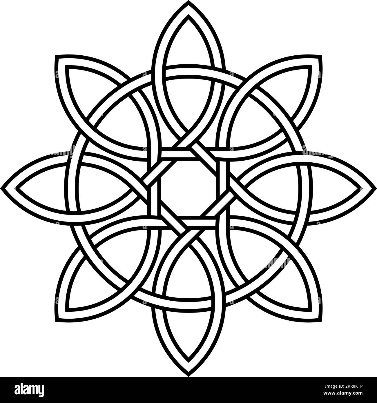 Celtic knot petals circle nature and longevity Stock Vector
