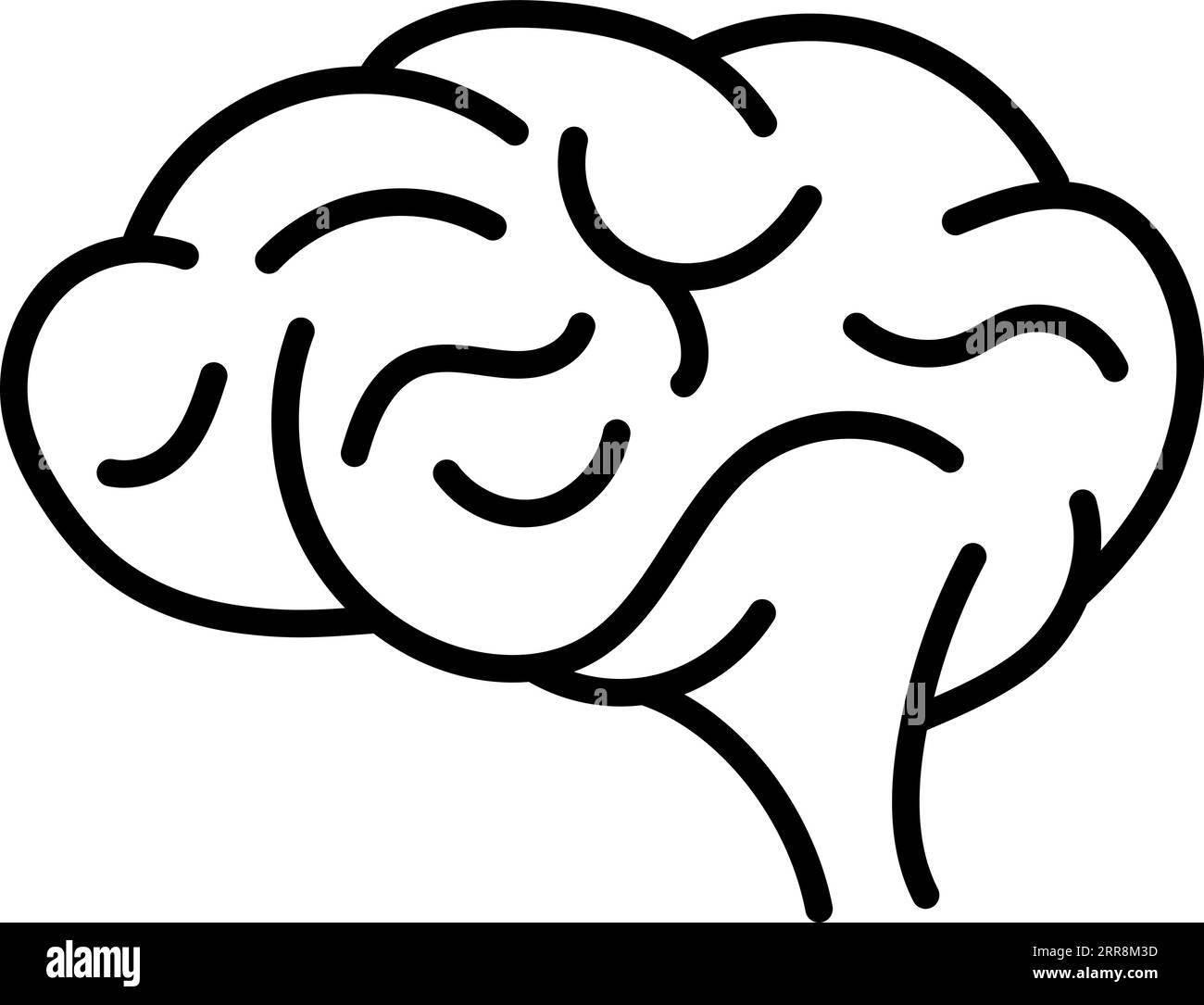 Brain gyrus icon is simple cartoon comic style Stock Vector