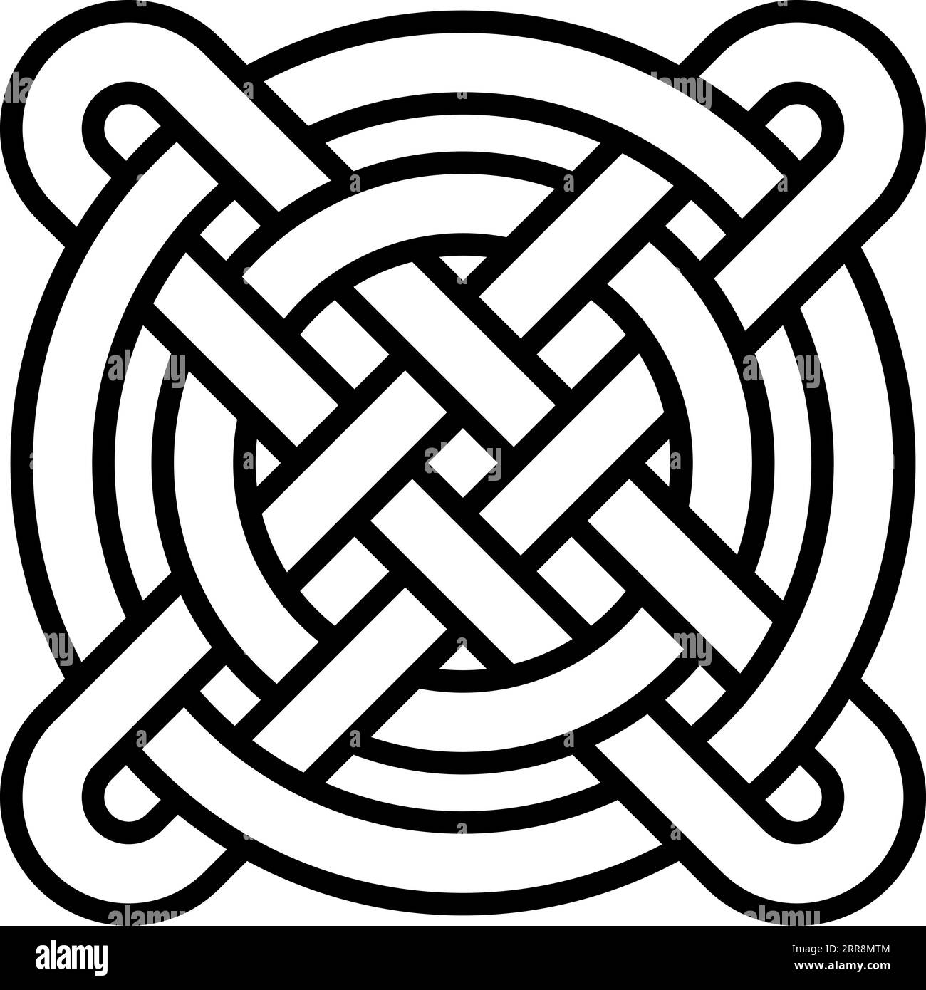 National Celtic pattern intertwined circles cross Chinese pattern weaving Stock Vector