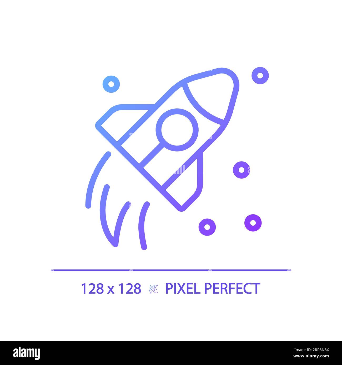 Space travel pixel perfect gradient linear vector icon Stock Vector