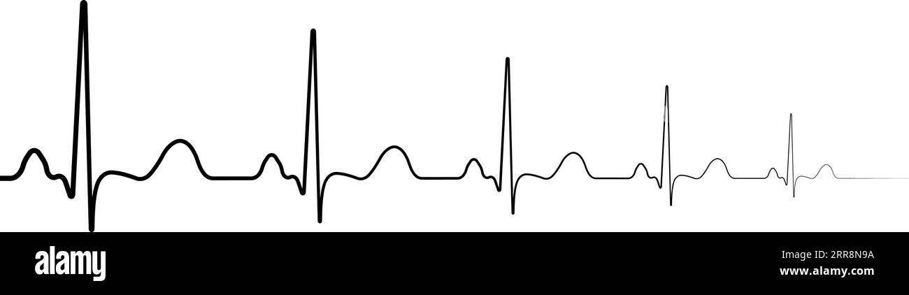 Icons symbol death resurrection heartbeat attenuation resuming heart beats Stock Vector