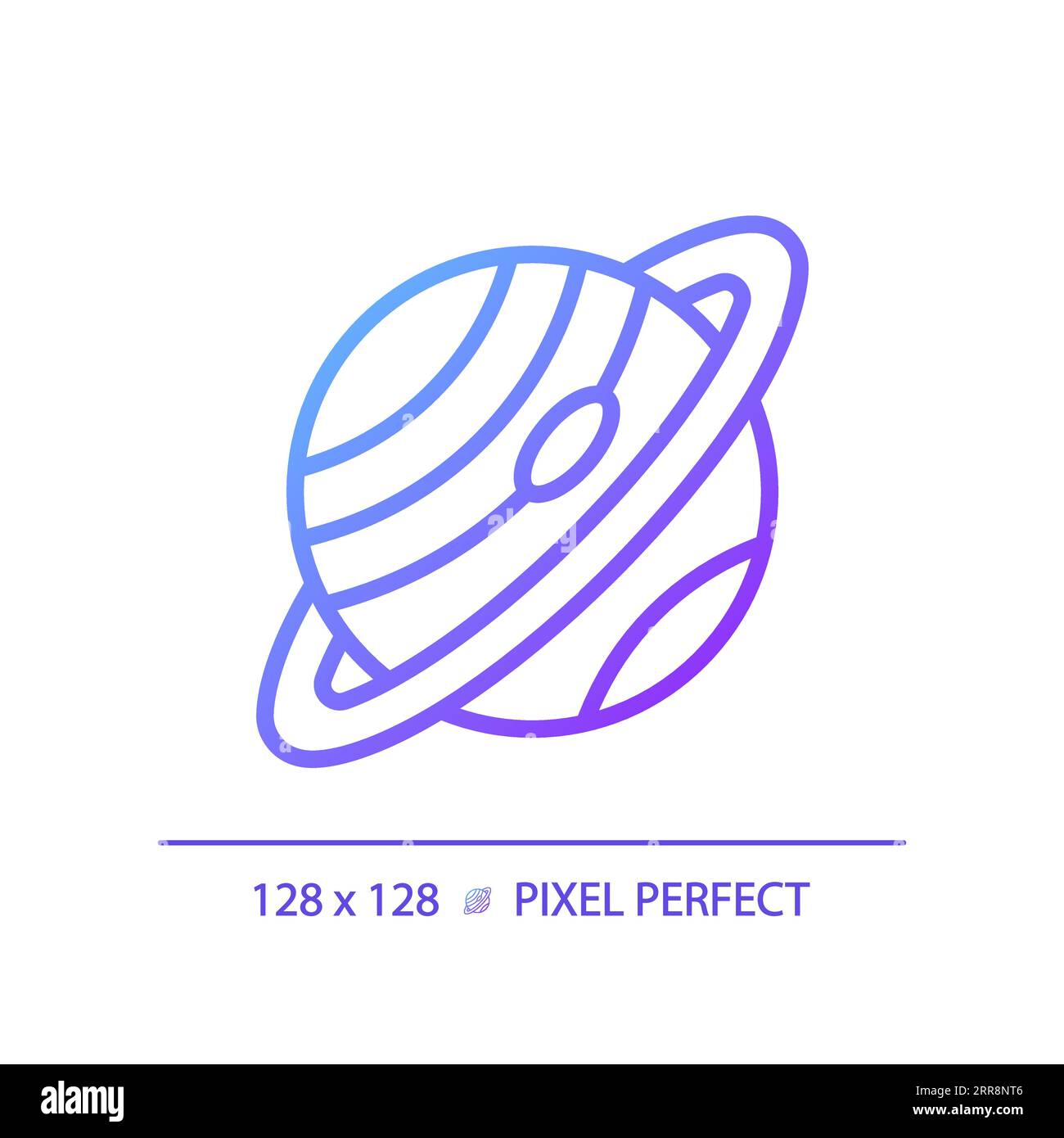 Saturn pixel perfect gradient linear vector icon Stock Vector