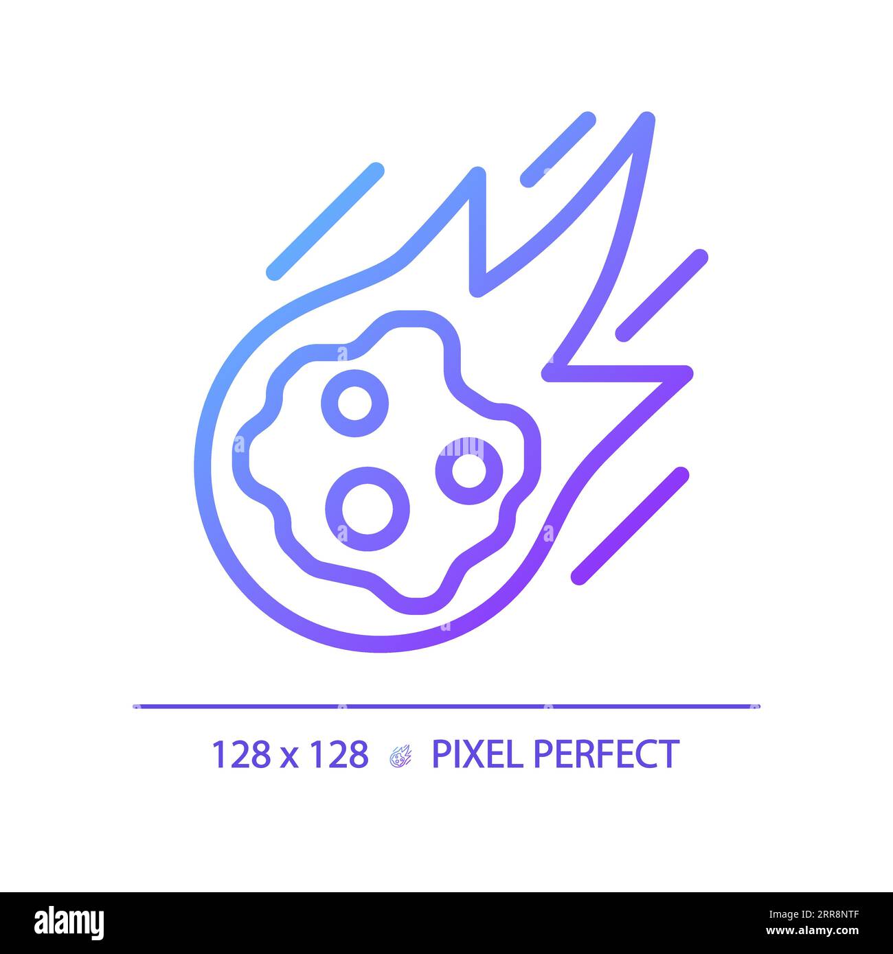 Falling comet pixel perfect gradient linear vector icon Stock Vector
