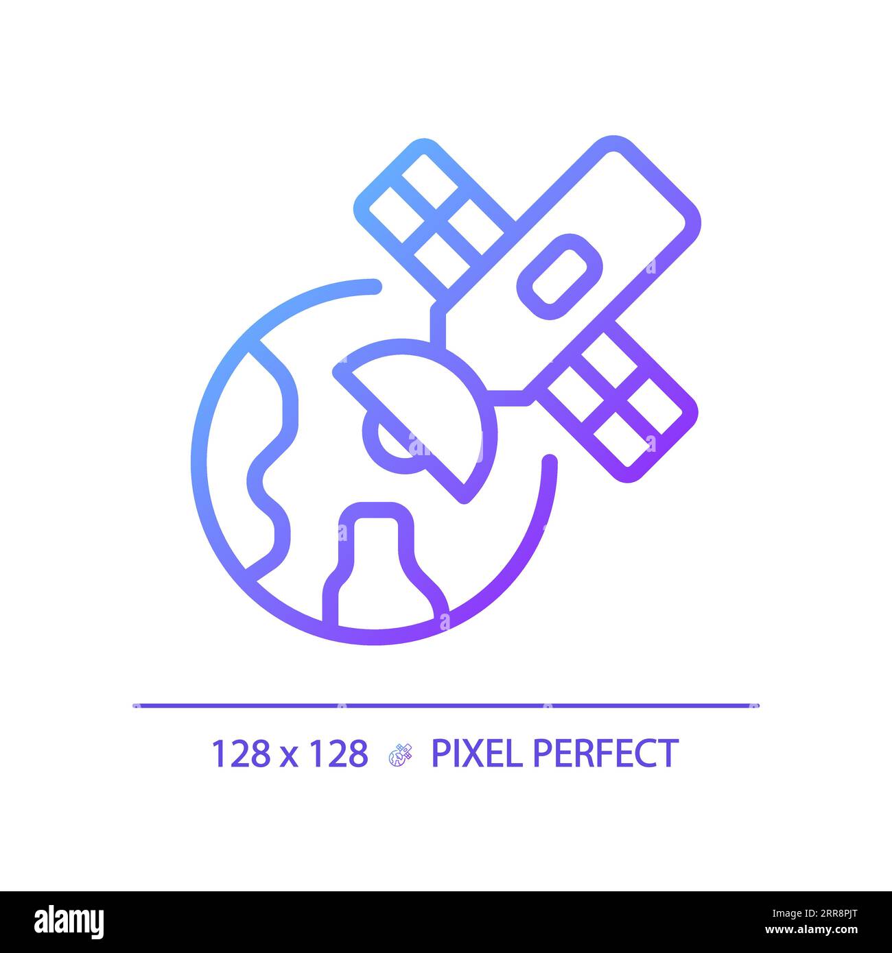 Satellite pixel perfect gradient linear vector icon Stock Vector