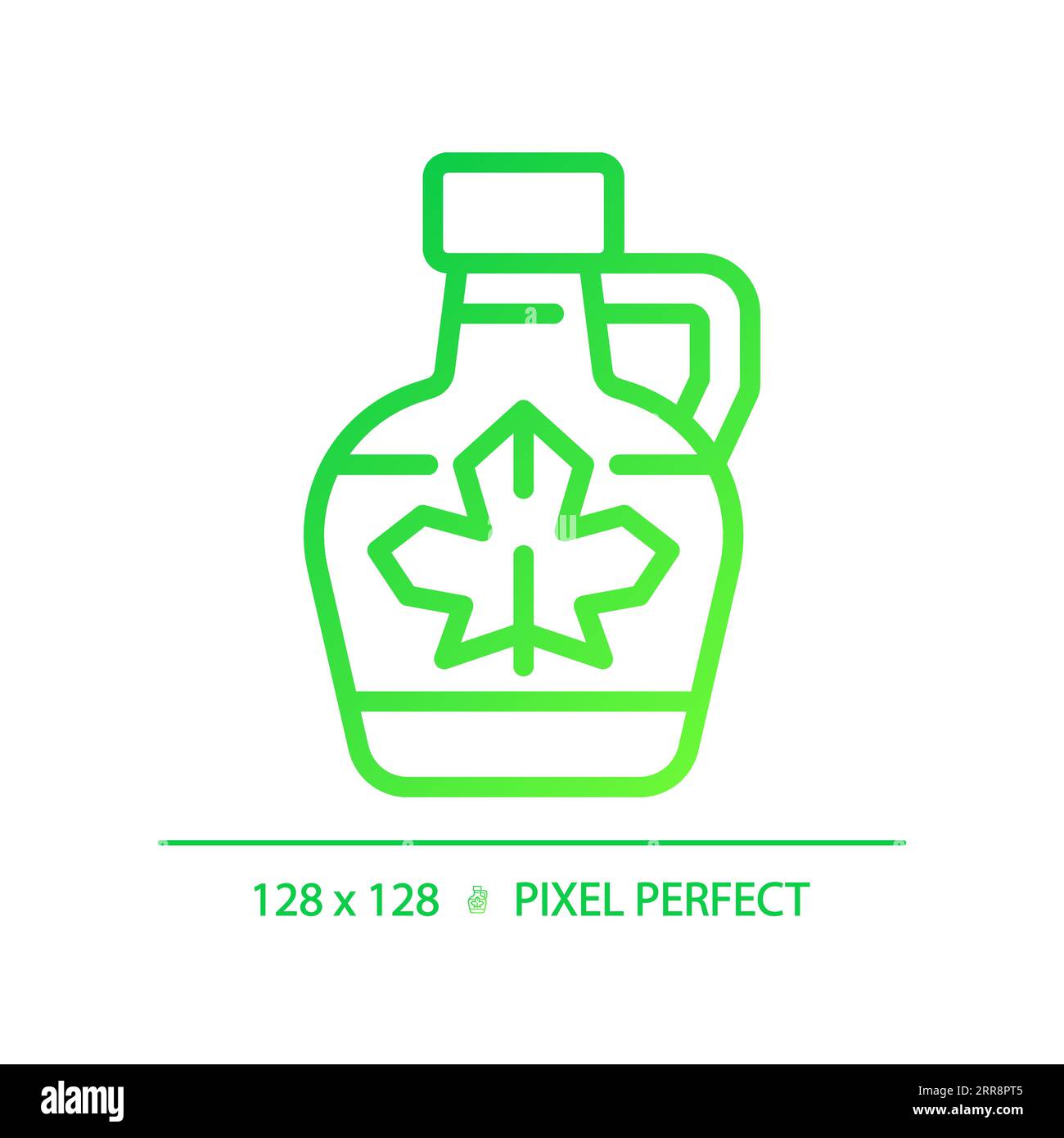 2D thin linear green gradient maple syrup icon Stock Vector