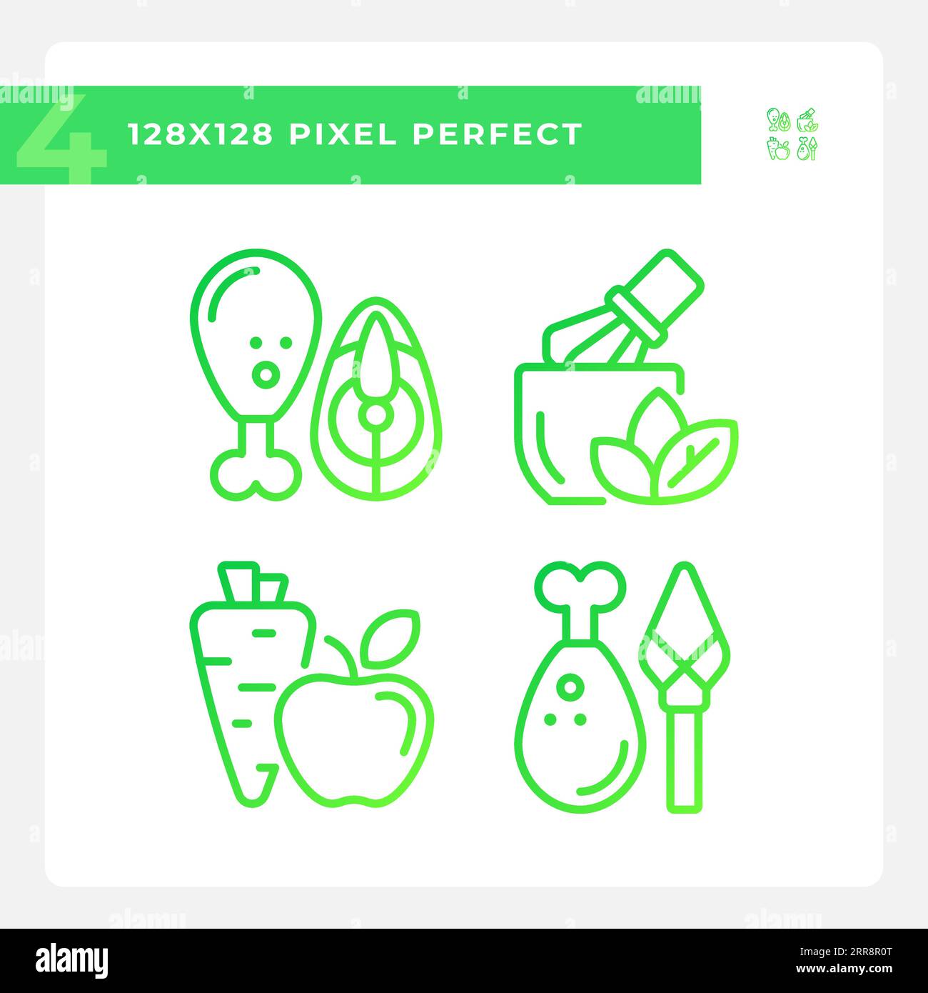 Pixel perfect gradient allergen free icons collection Stock Vector ...