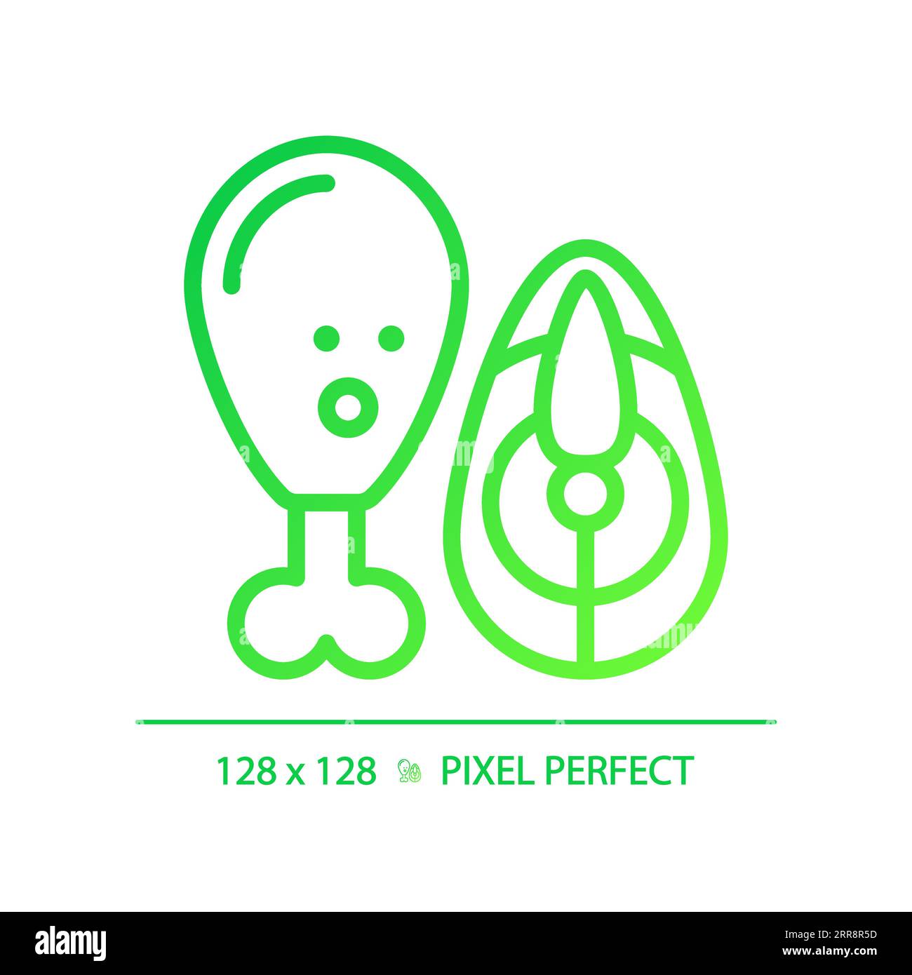 2D thin linear green gradient meat icon Stock Vector Image & Art - Alamy