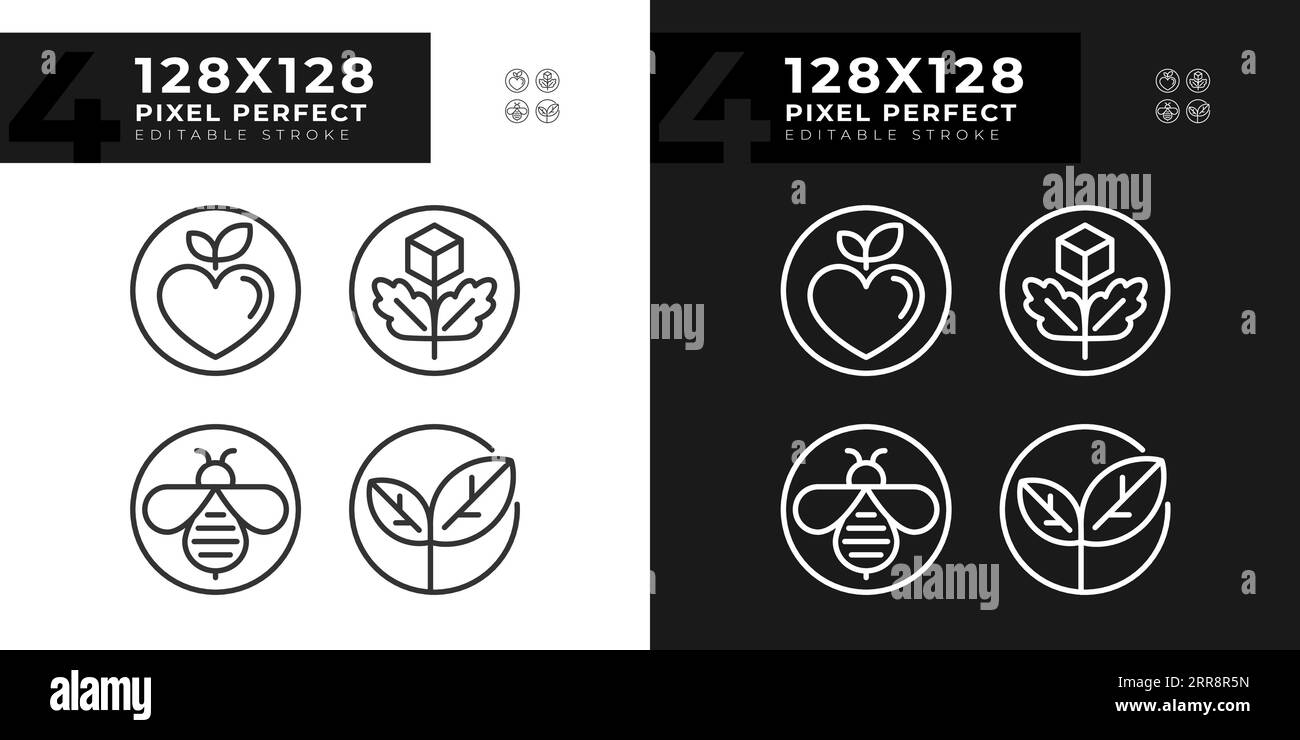 Editable pixel perfect allergen free icons pack Stock Vector Image ...