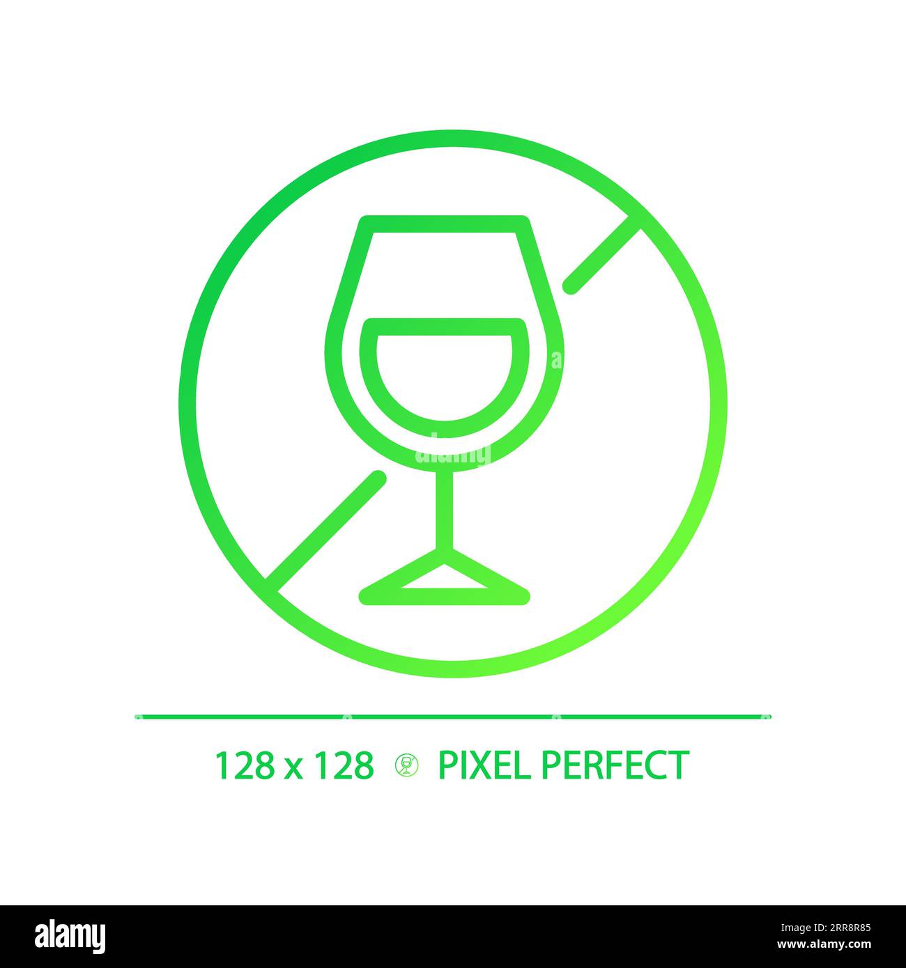 2D thin linear green gradient alcohol free icon Stock Vector Image ...