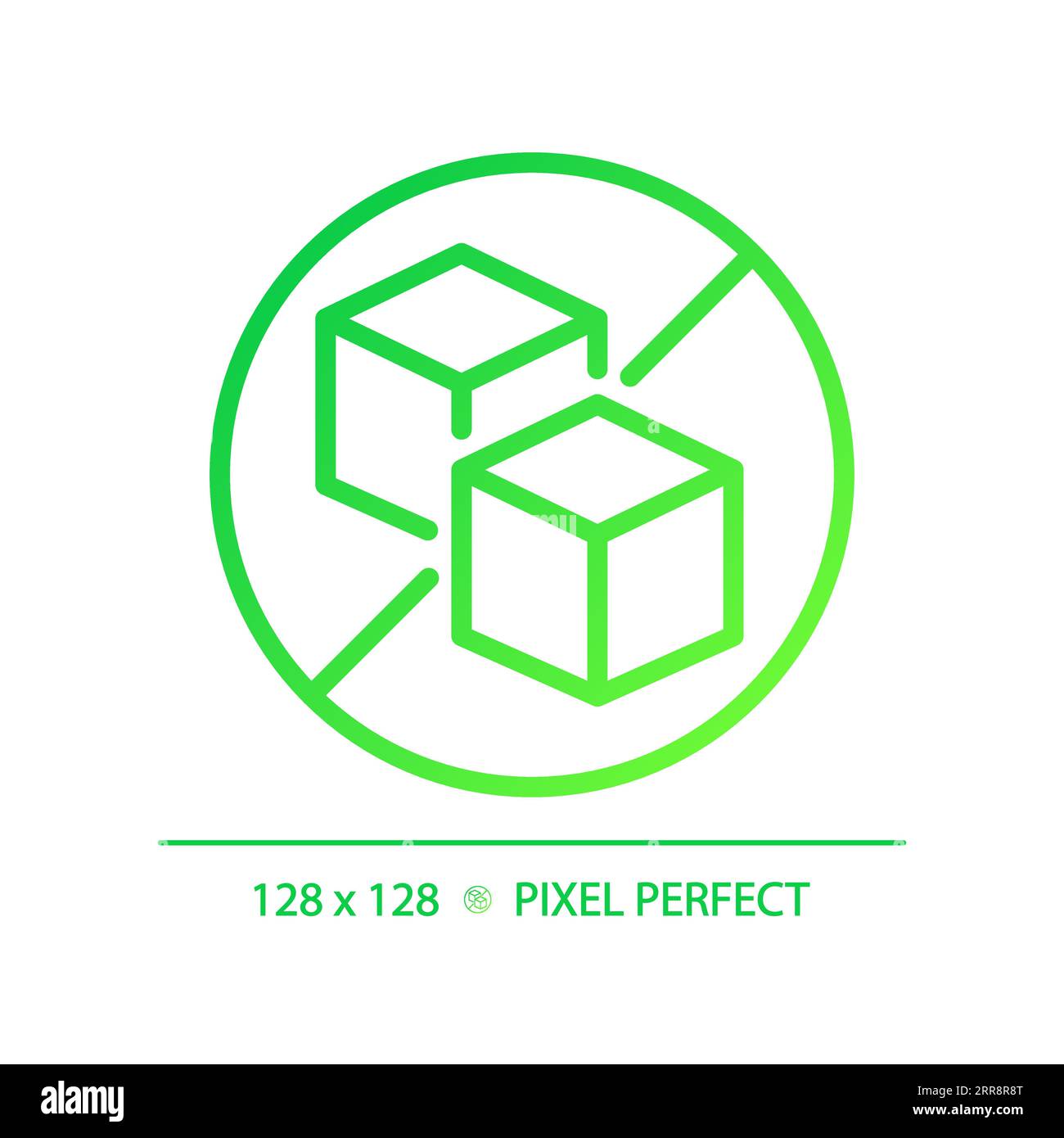 2D thin linear green gradient sugar free icon Stock Vector Image & Art ...