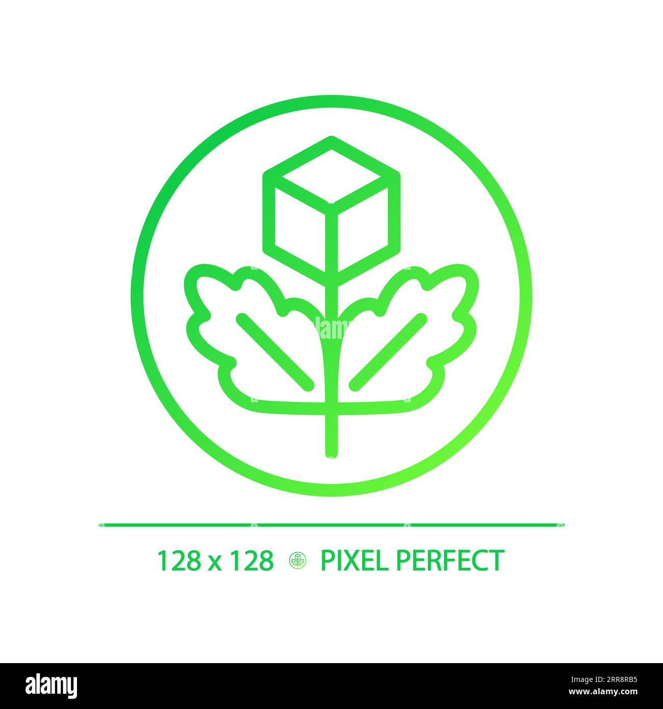 2D thin linear green gradient organic food icon Stock Vector Image ...