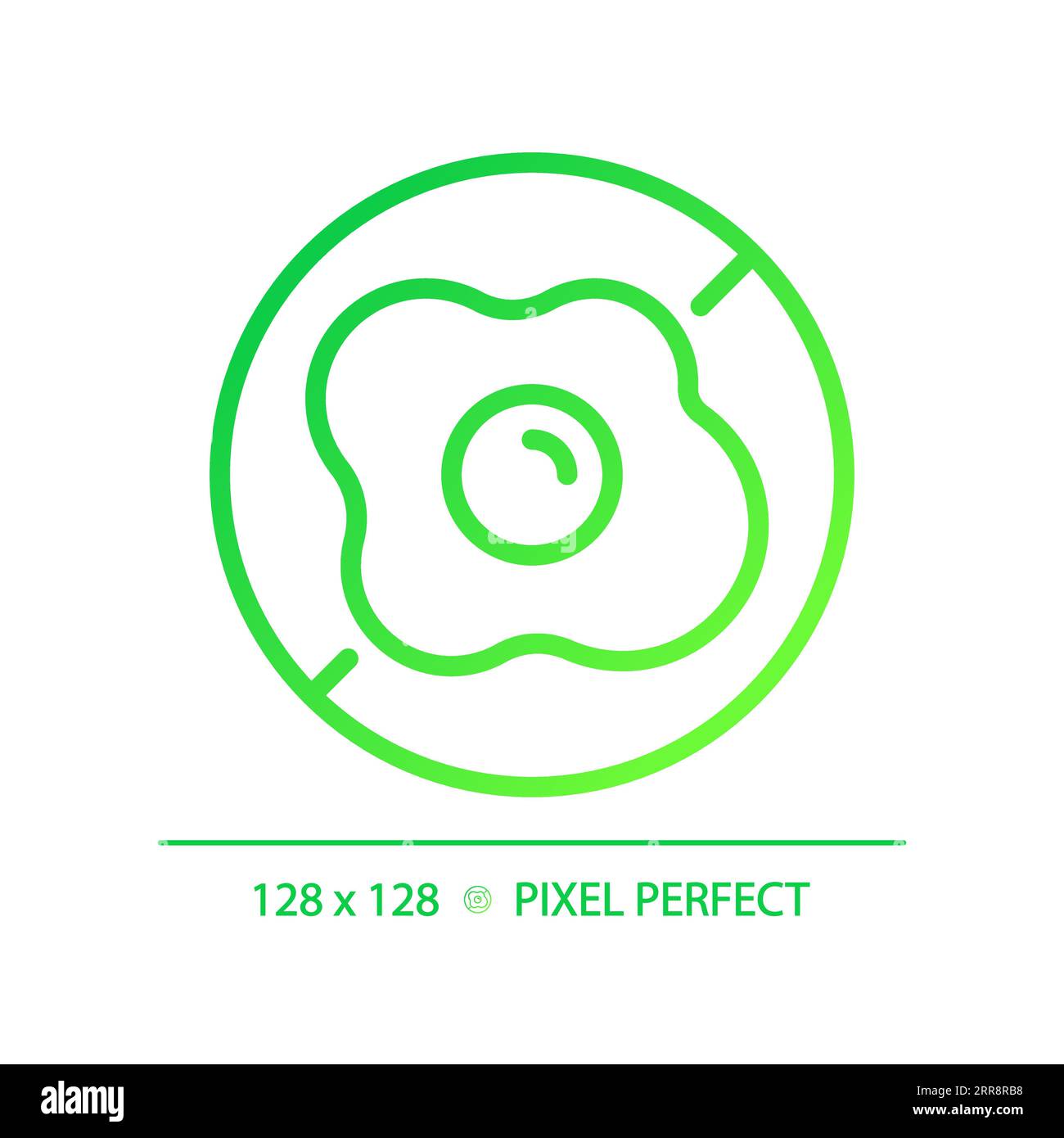 2D thin linear green gradient egg free icon Stock Vector