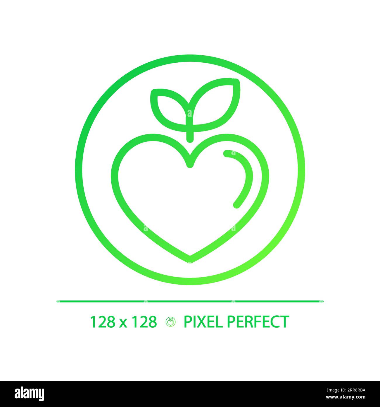 2D thin linear green gradient healthy food icon Stock Vector