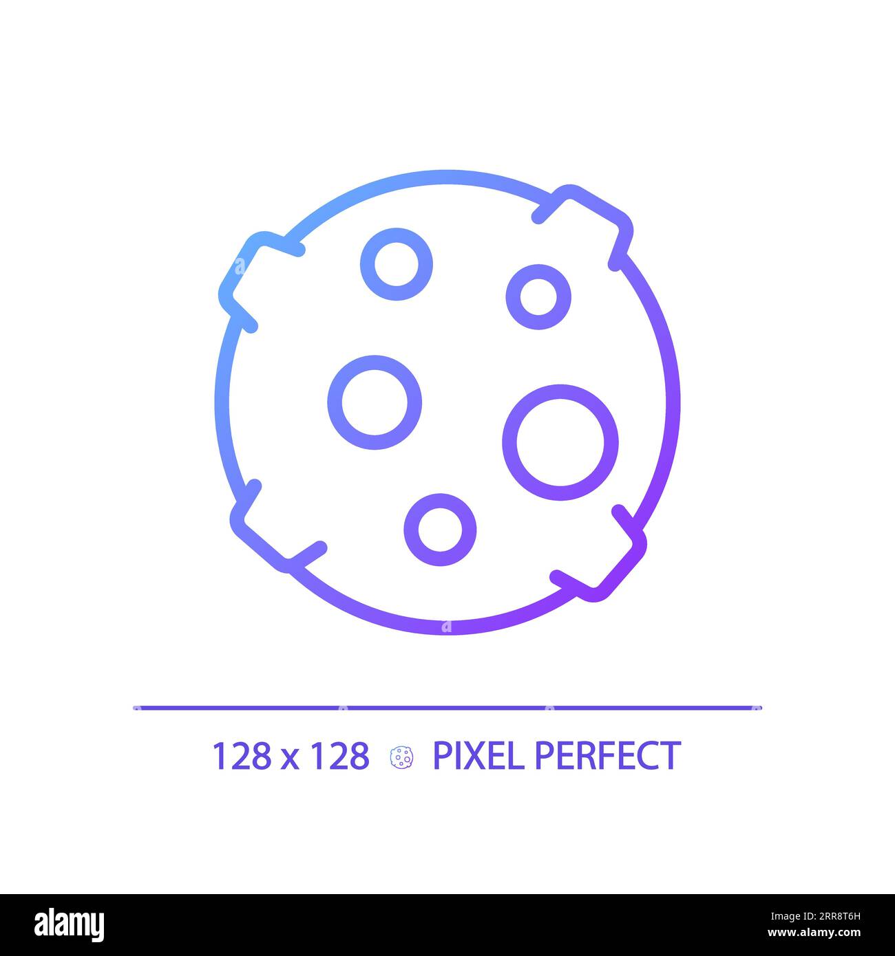 Moon pixel perfect gradient linear vector icon Stock Vector
