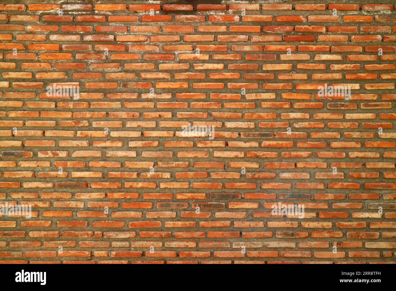 Front View of Old Brick Wall for Abstract Backdrop Stock Photo