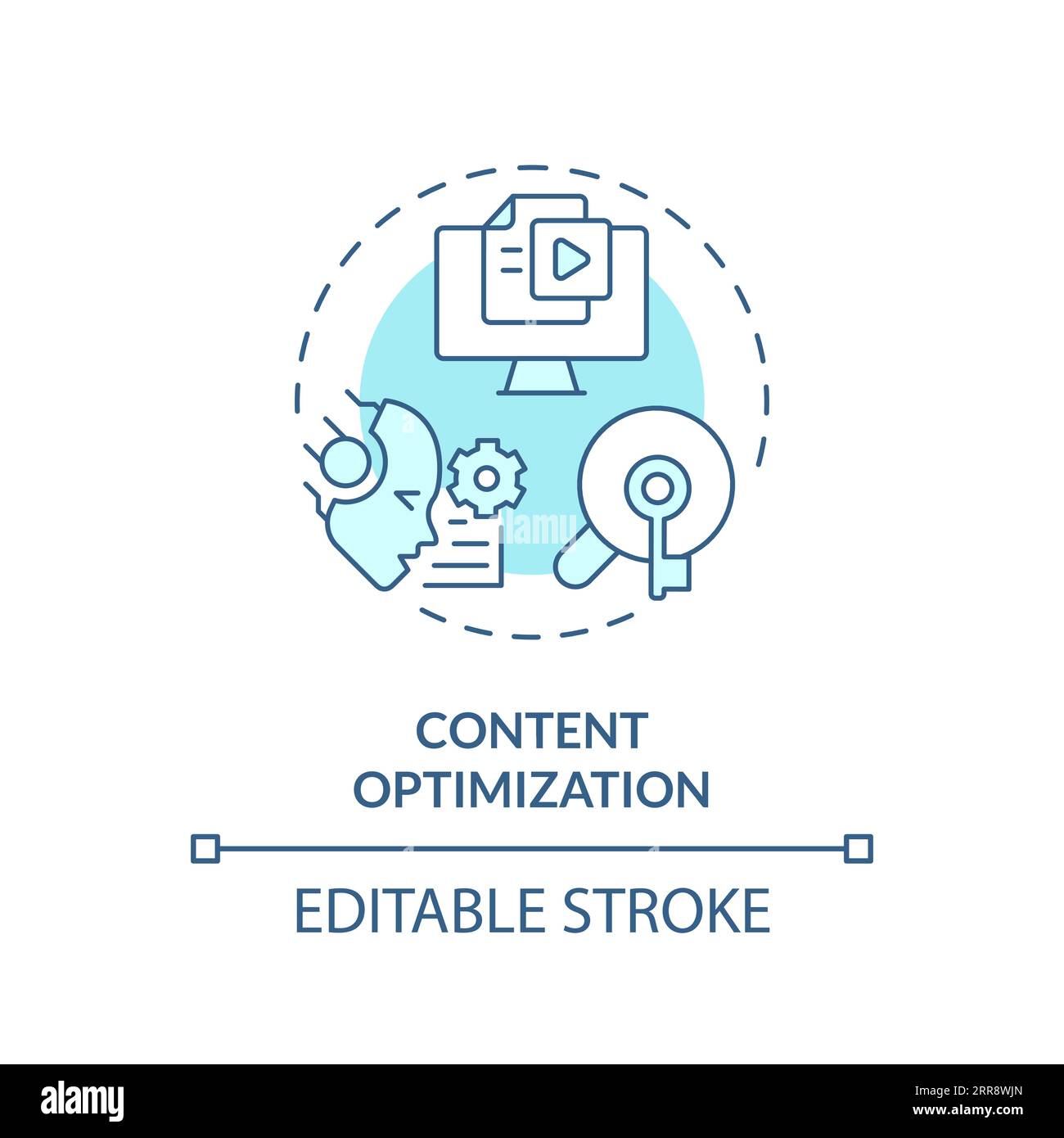 2D customizable content optimization line icon concept Stock Vector