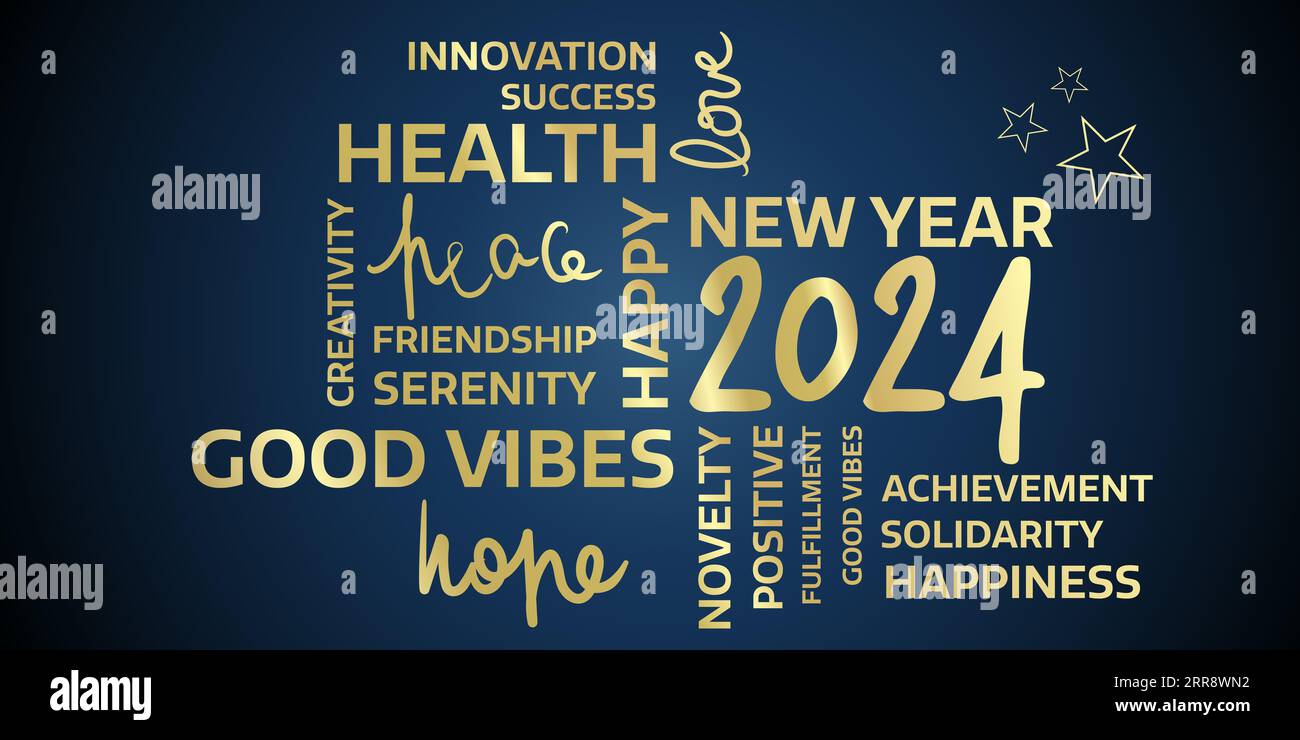 happy new year 2025 positive words Best wishes theme Stock Photo Alamy