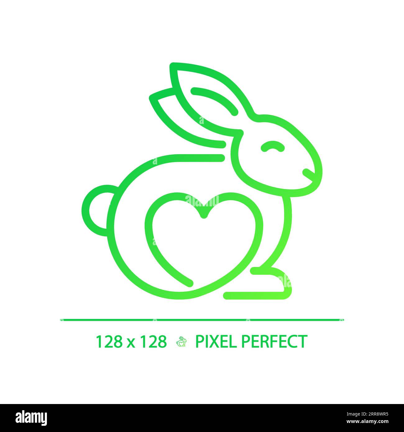 2D thin linear green gradient cruelty free icon Stock Vector Image ...