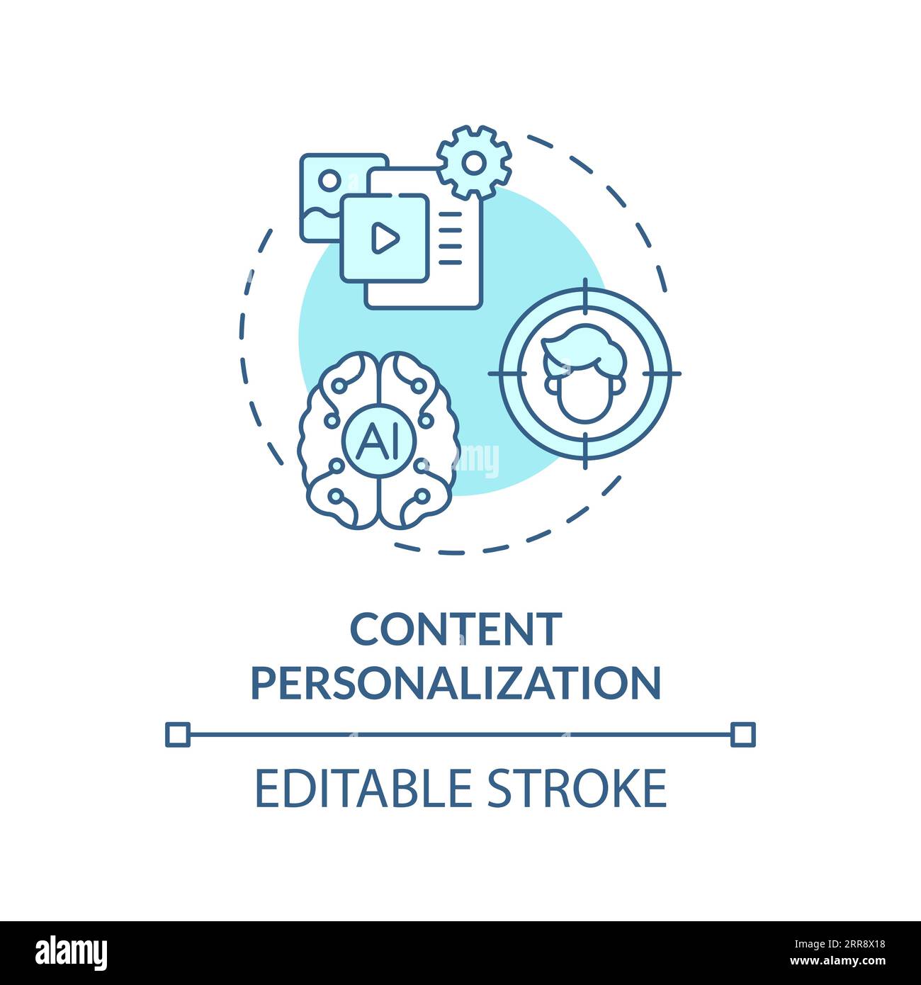 2D customizable content personalization line icon concept Stock Vector