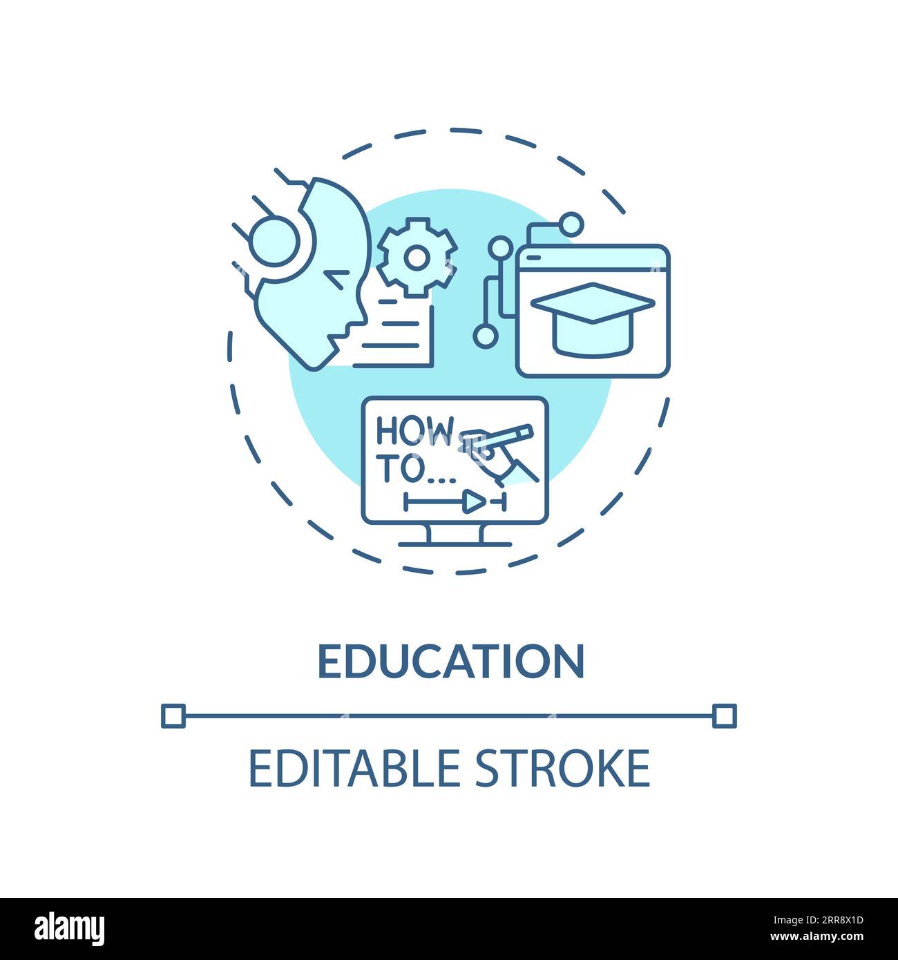 2D customizable education line icon concept Stock Vector