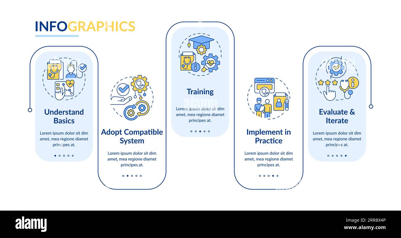 HIR layout with thin line icons concept Stock Vector
